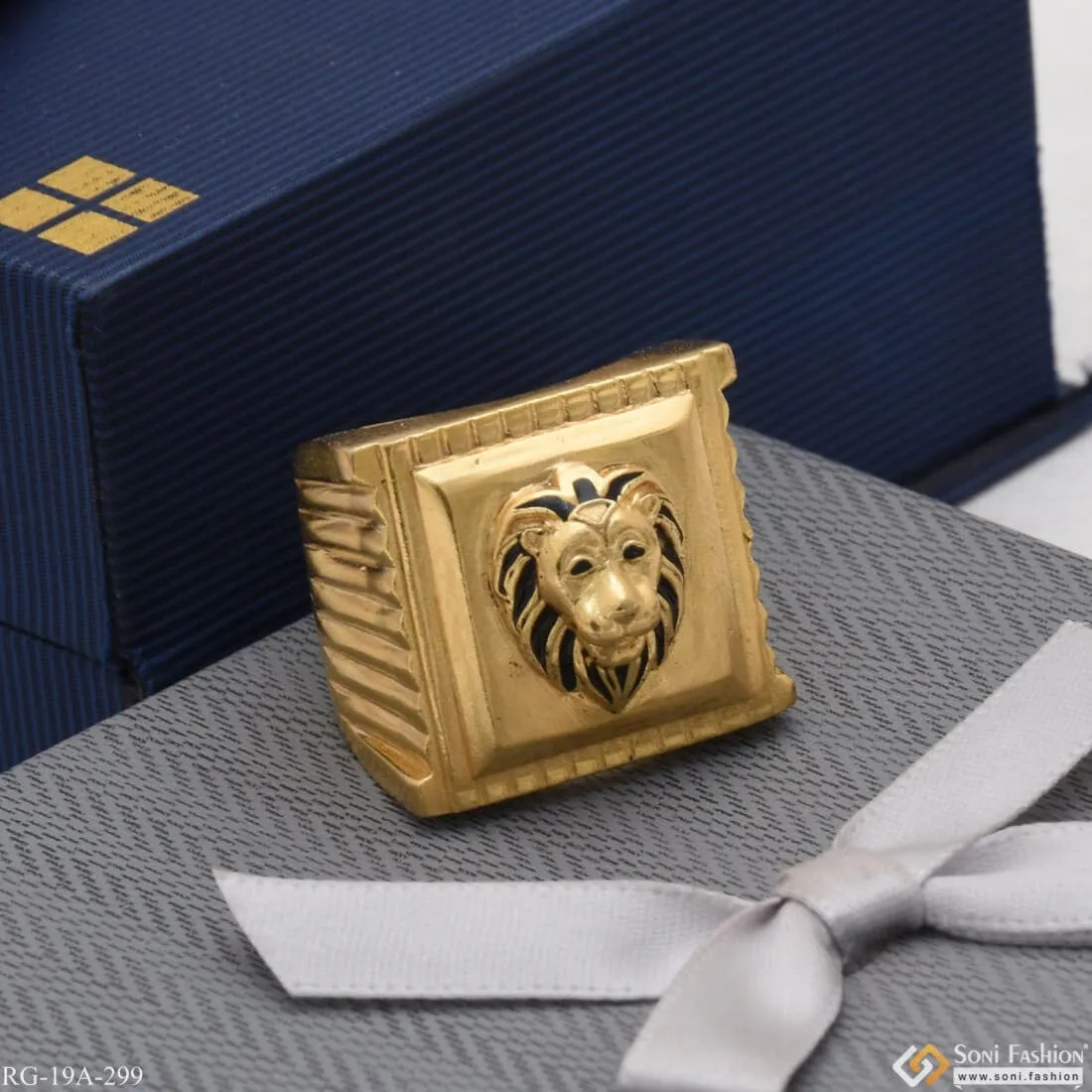 1 Gram Gold Forming Lion Face Attention-Getting Design Ring for Men - Style A299