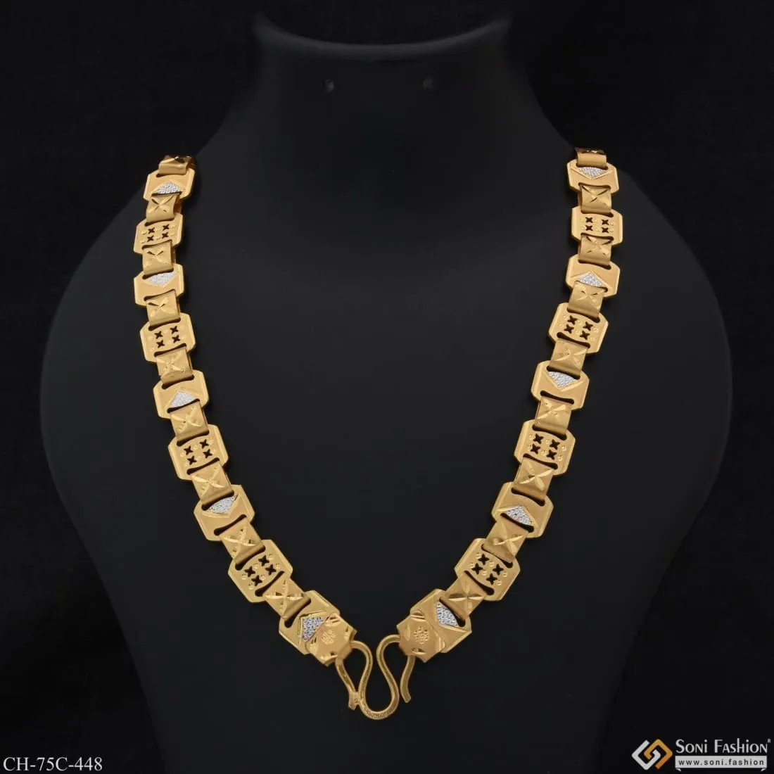 1 Gram Gold Plated Artisanal Design Sophisticated Design Chain for Men - Style C448