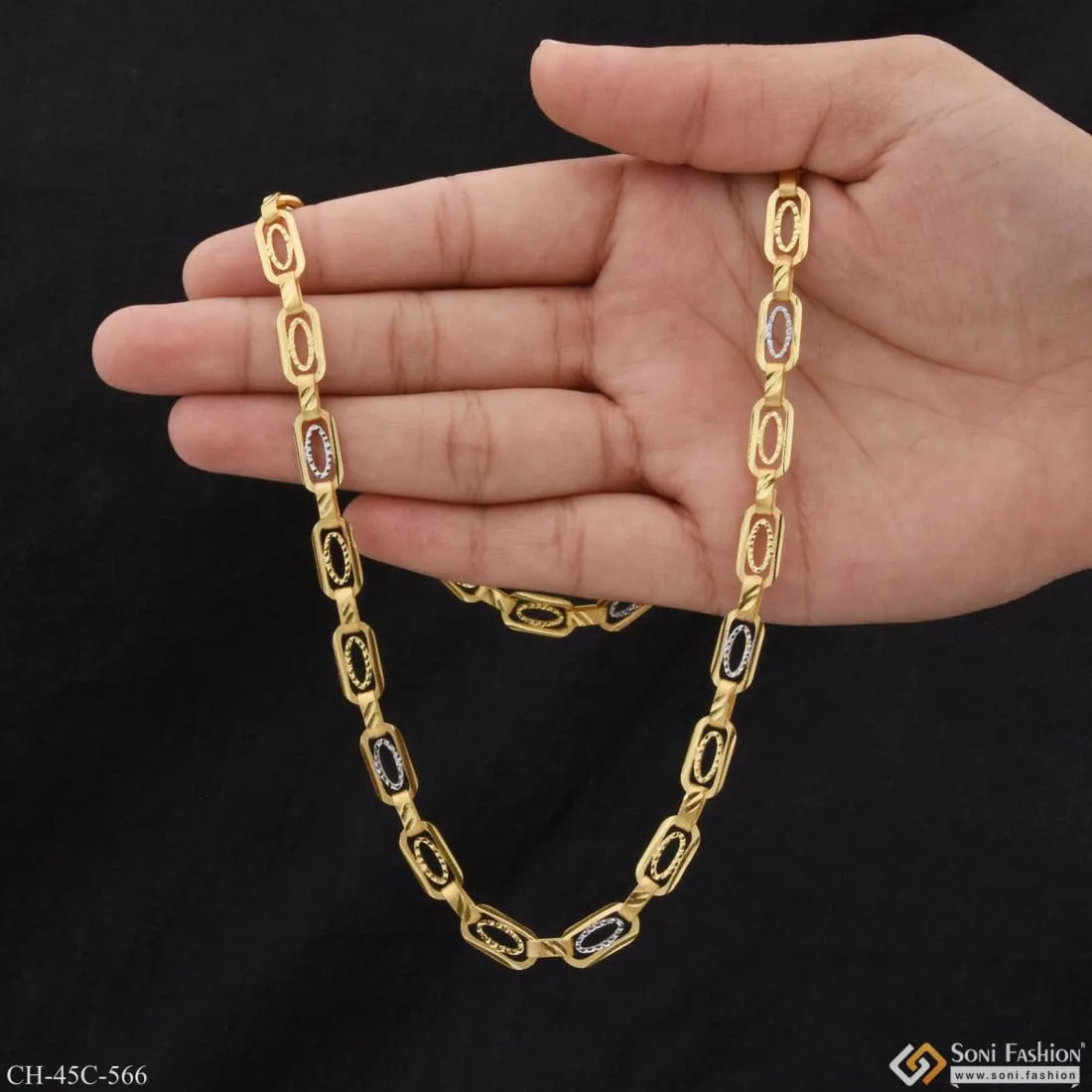 1 Gram Gold Plated Gorgeous Design Fashionable Design Chain for Men - Style C566