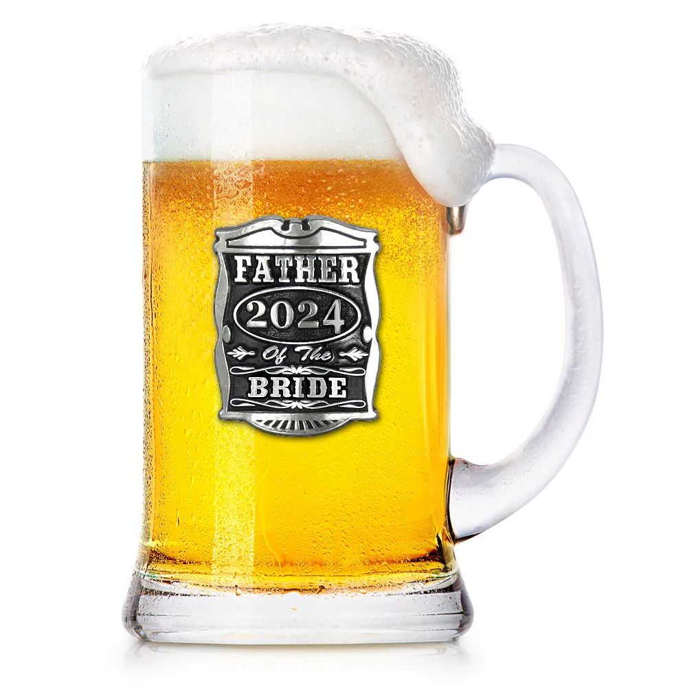 1 Pint Wedding Father Of The Bride Glass Beer Mug Tankard 2024