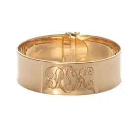 14K Gold Wide Cuff Bangle