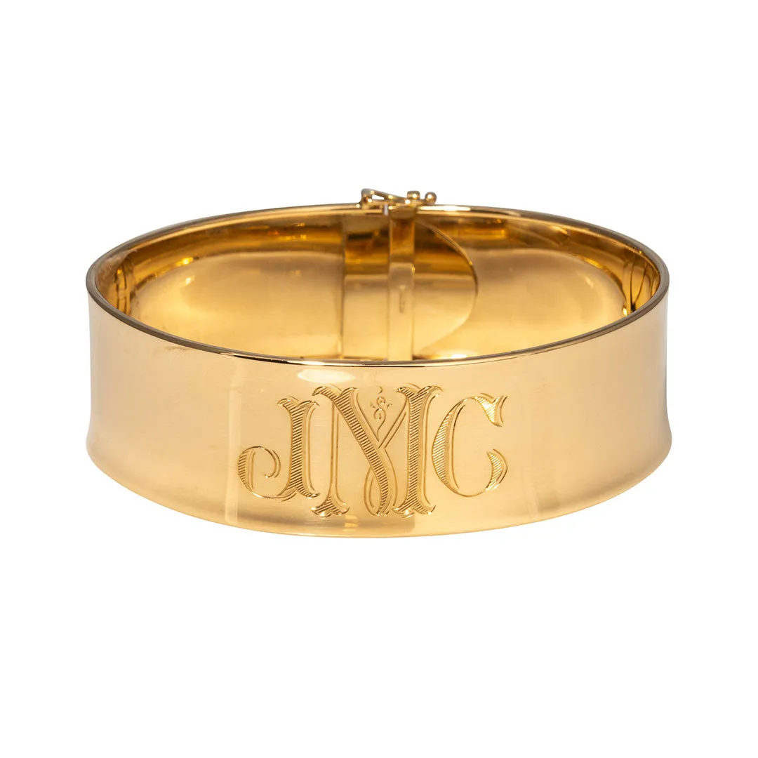 14K Gold Wide Cuff Bangle