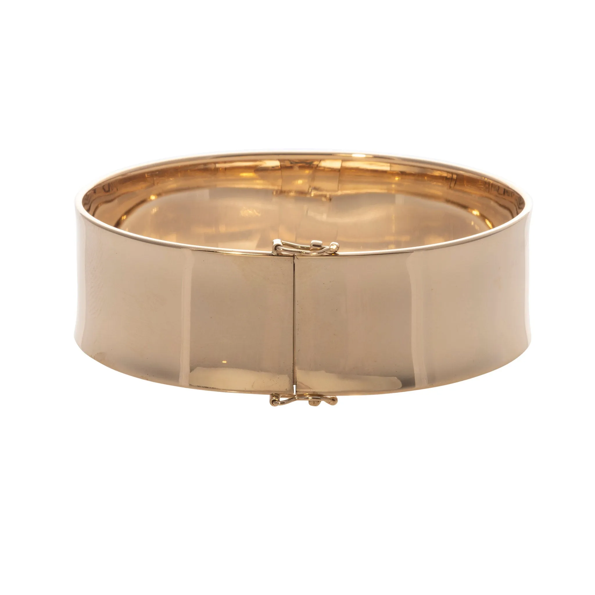 14K Gold Wide Cuff Bangle