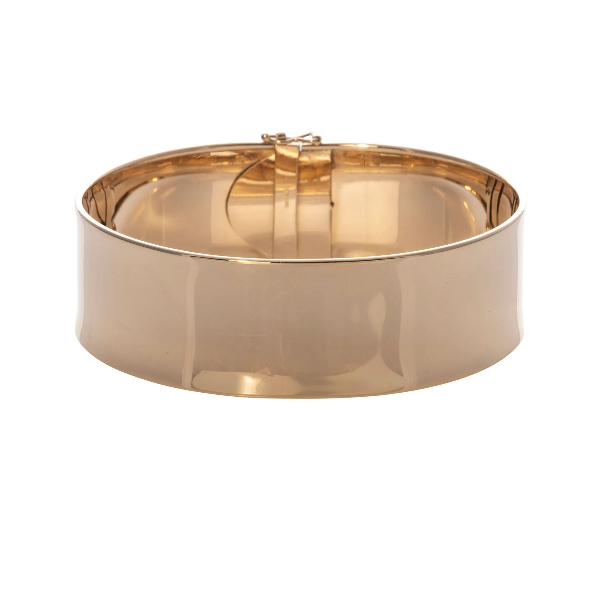 14K Gold Wide Cuff Bangle