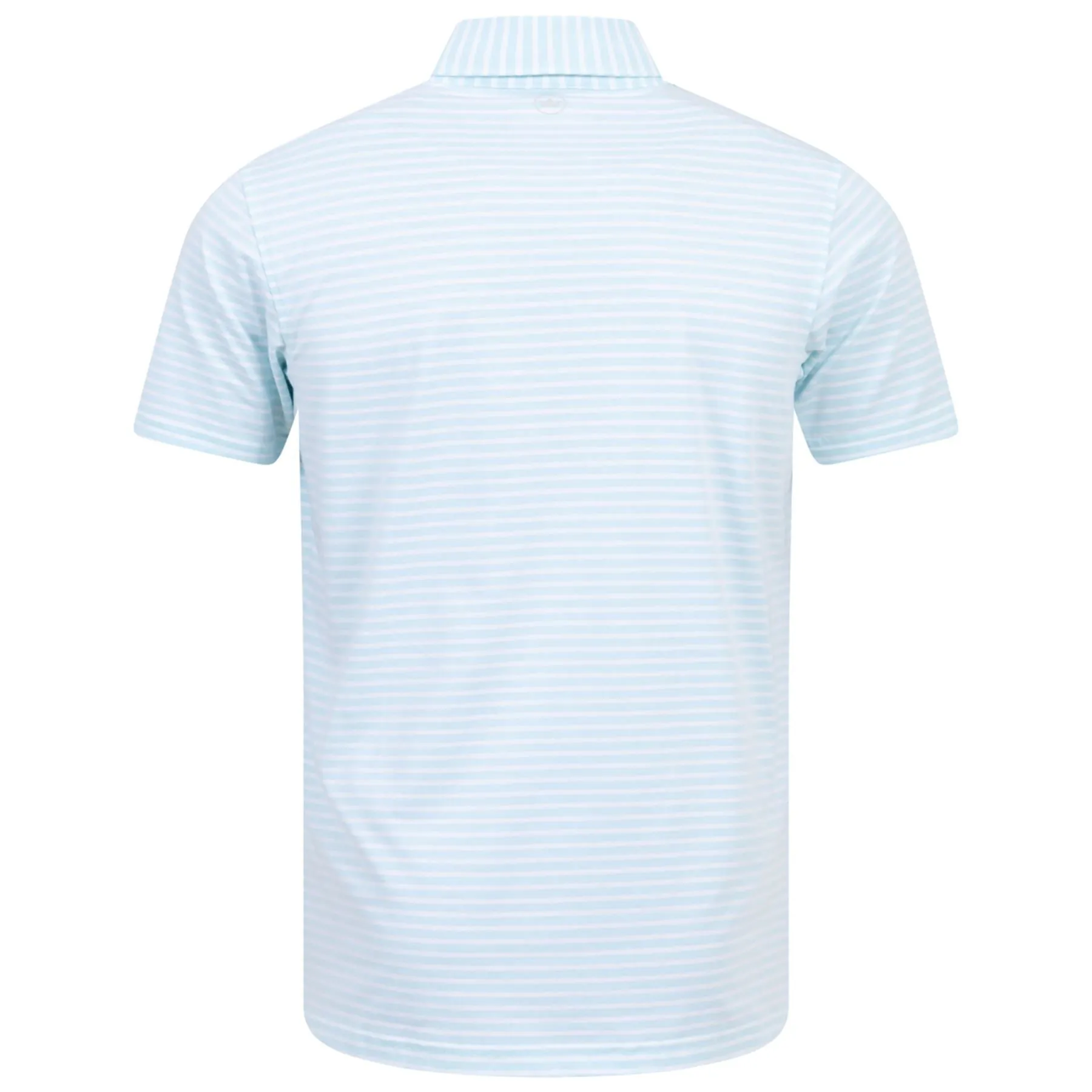 Albatross Cotton Blend Stripe Pique Polo Iced Aqua - SS24