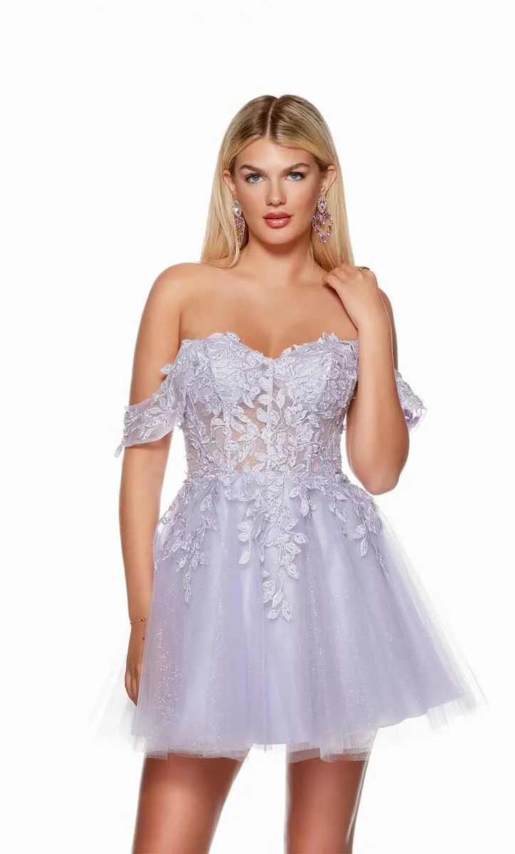 Alyce Paris A-Line Lace Corset Homecoming Dress 3159