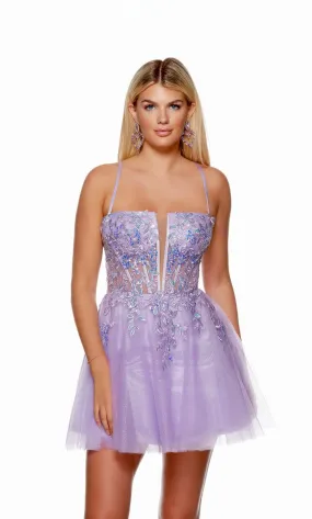 Alyce Paris Floral Corset Homecoming Dress 3162