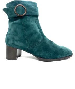 Ara Ladies Peacock Suede Block Heel Ankle Boot