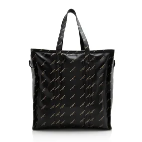 Balenciaga Leather Logo Bazar Large Tote (SHF-22215)