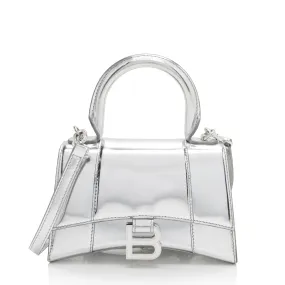 Balenciaga Metallic Calfskin Hourglass XS Top Handle (SHF-jIgLTj)