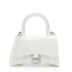 Balenciaga Shiny Croc Embossed Calfskin Hourglass XS Top Handle (SHF-phP4Bs)