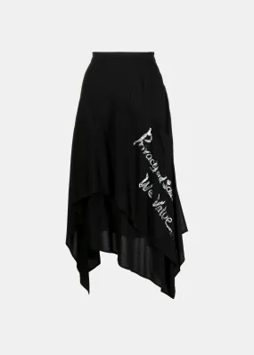 Black Asymmetric Midi Skirt