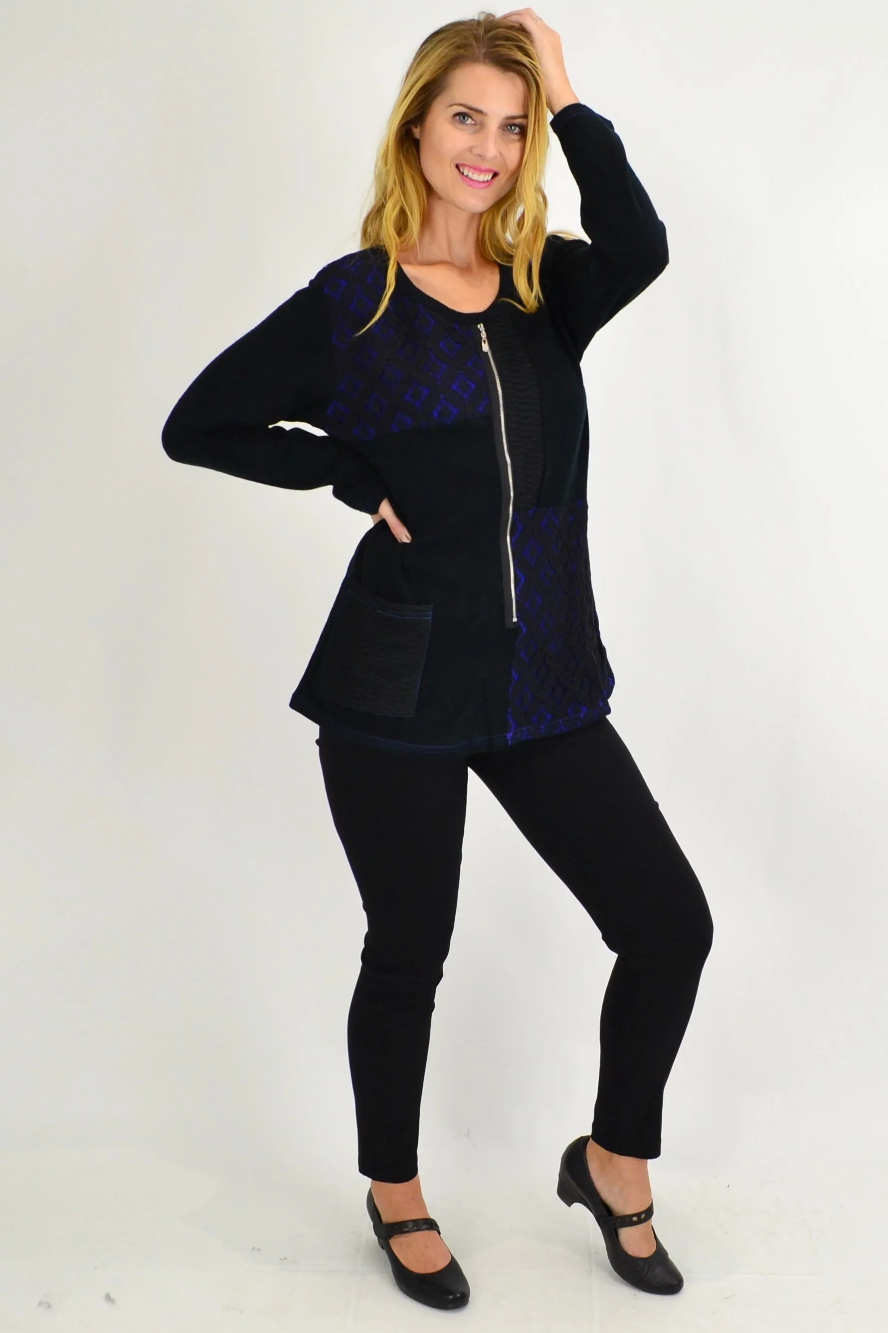 Black Blue Betty Tunic Top