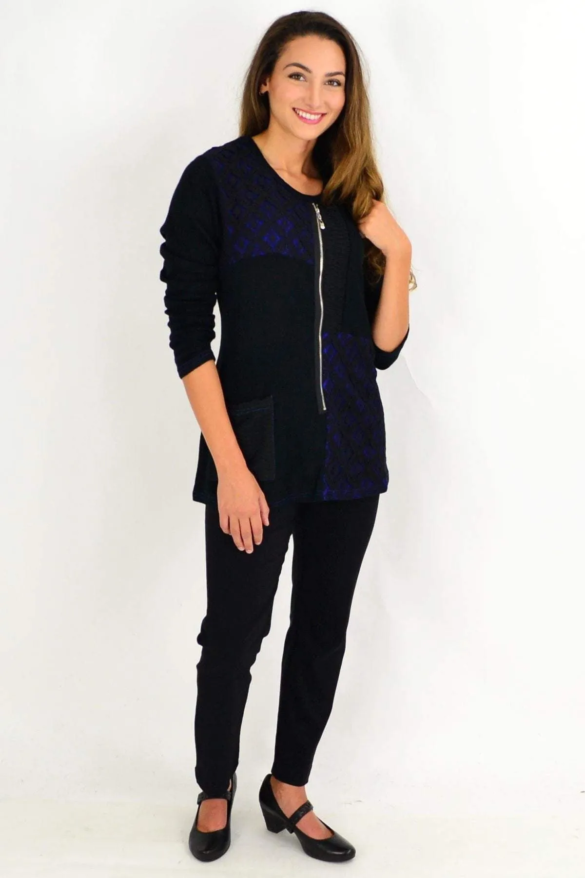 Black Blue Betty Tunic Top