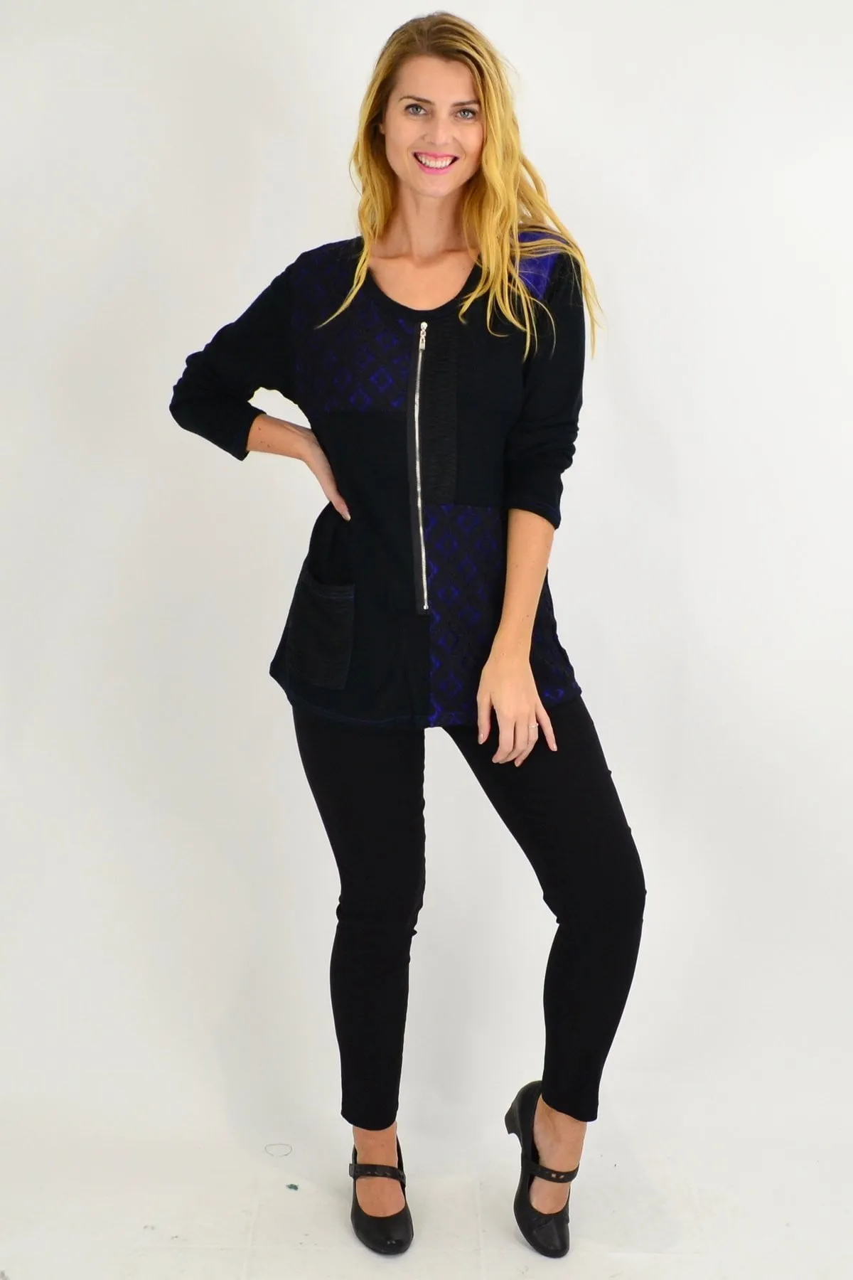 Black Blue Betty Tunic Top