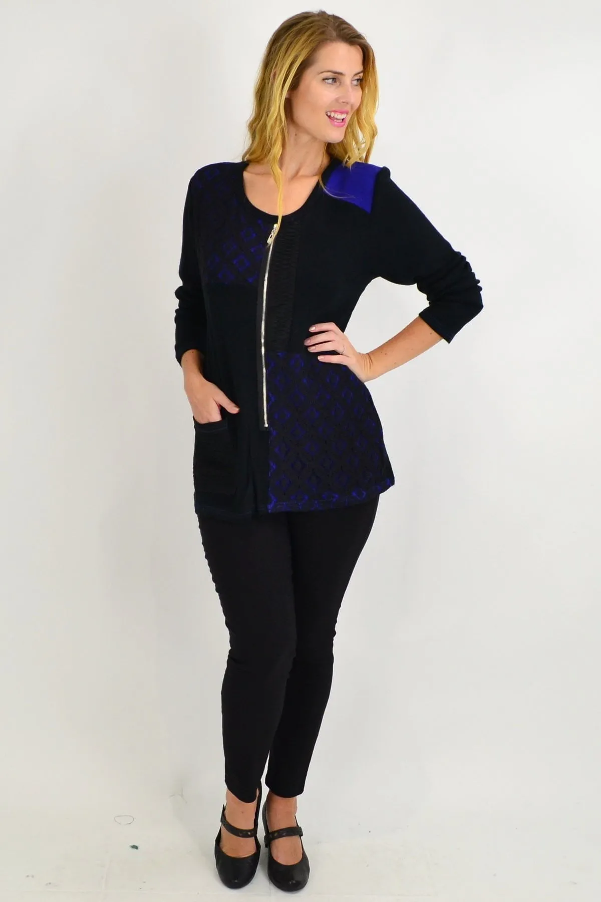 Black Blue Betty Tunic Top