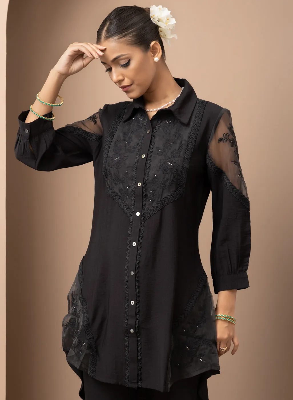 Black Collared Tunic