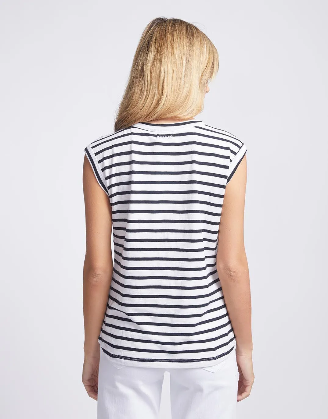 Cali Tank Top - Black/White Stripe