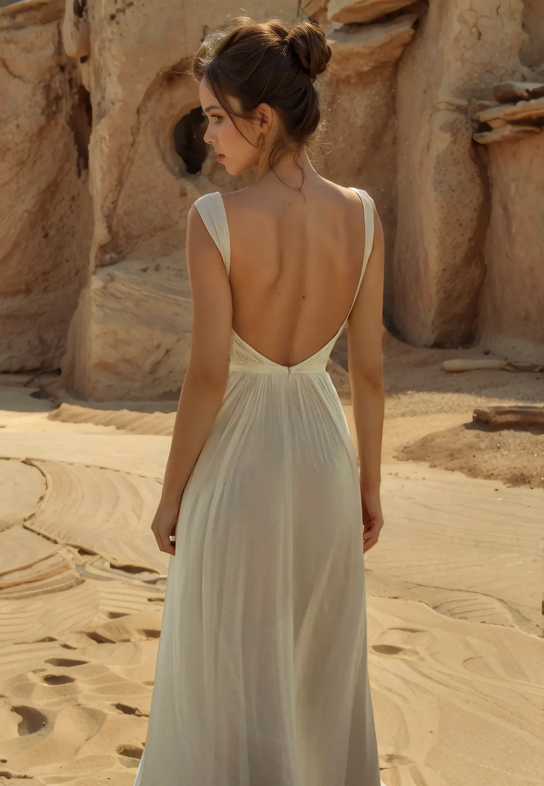 Chiffon A-Line Spaghetti Straps Sweetheart With Side Slit Beach Wedding Dress