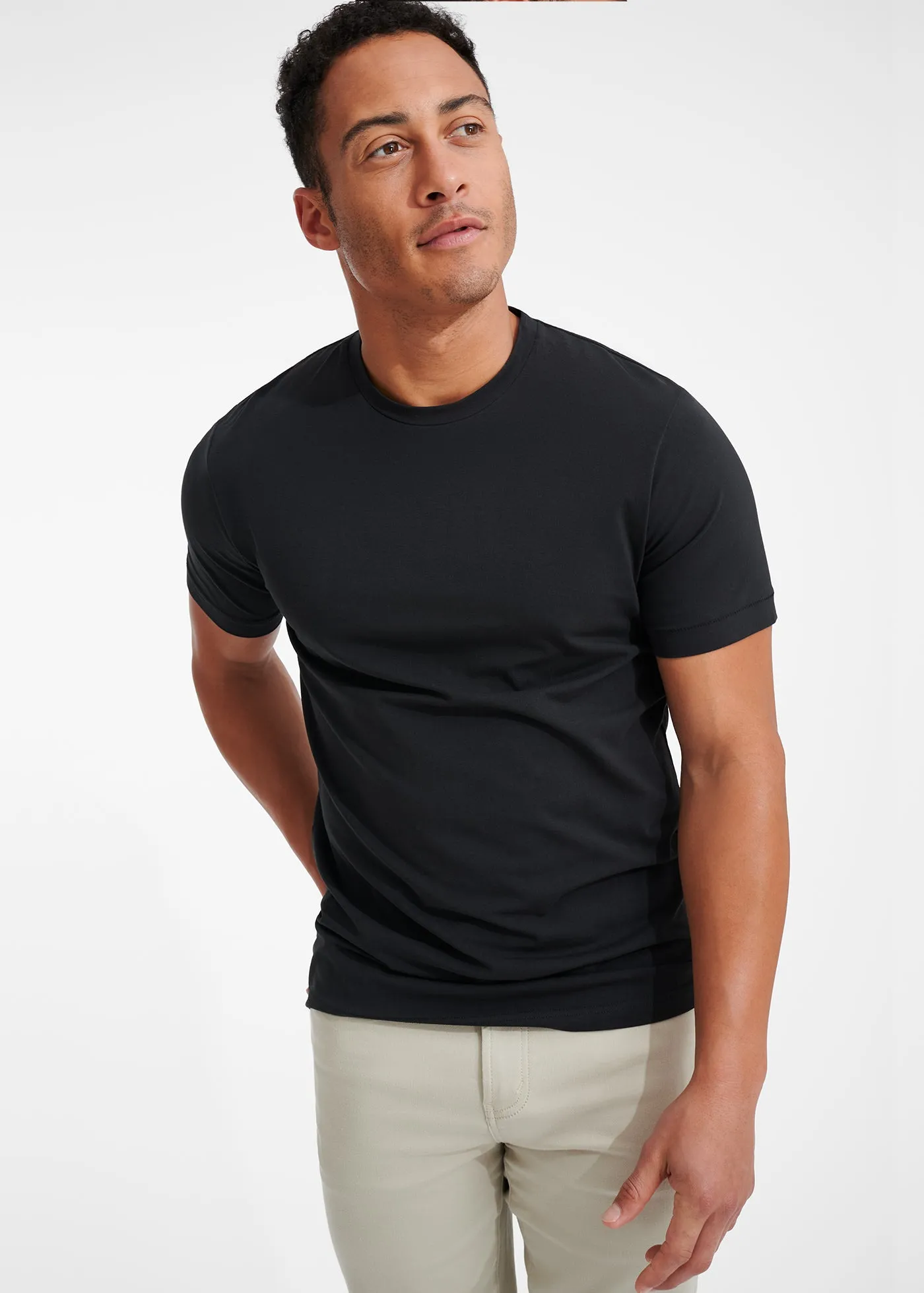 Cotton Stretch T-Shirt | Black