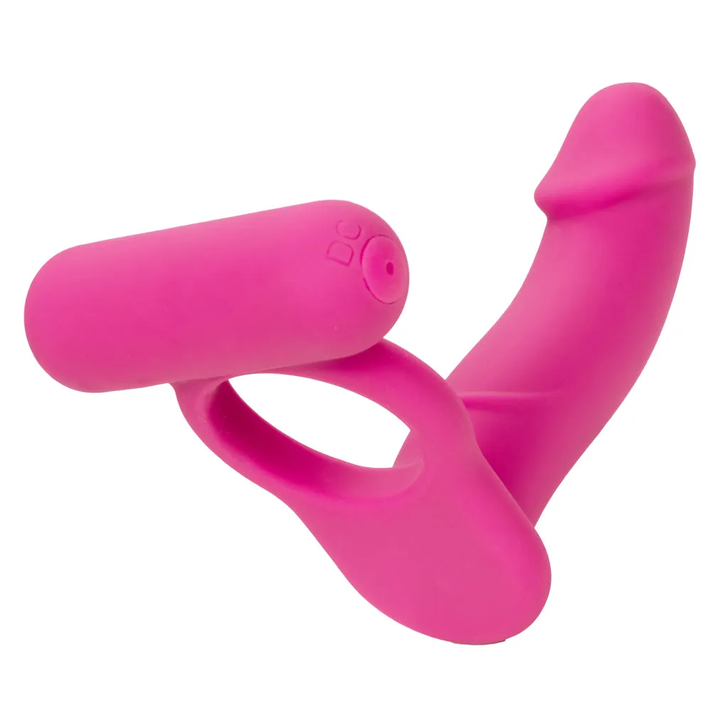 Double Diver Rechargeable Vibrating Silicone DP Cock Ring