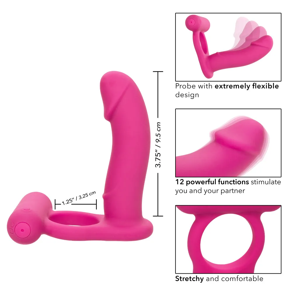 Double Diver Rechargeable Vibrating Silicone DP Cock Ring