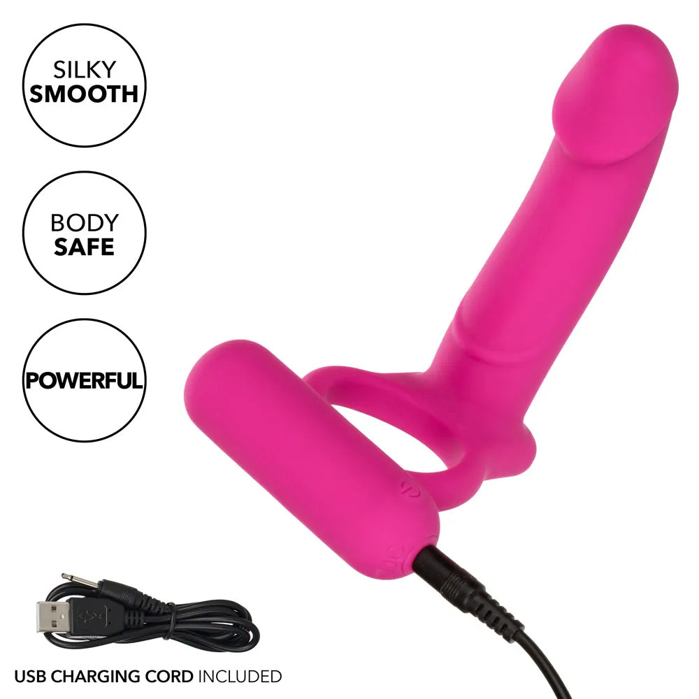 Double Diver Rechargeable Vibrating Silicone DP Cock Ring