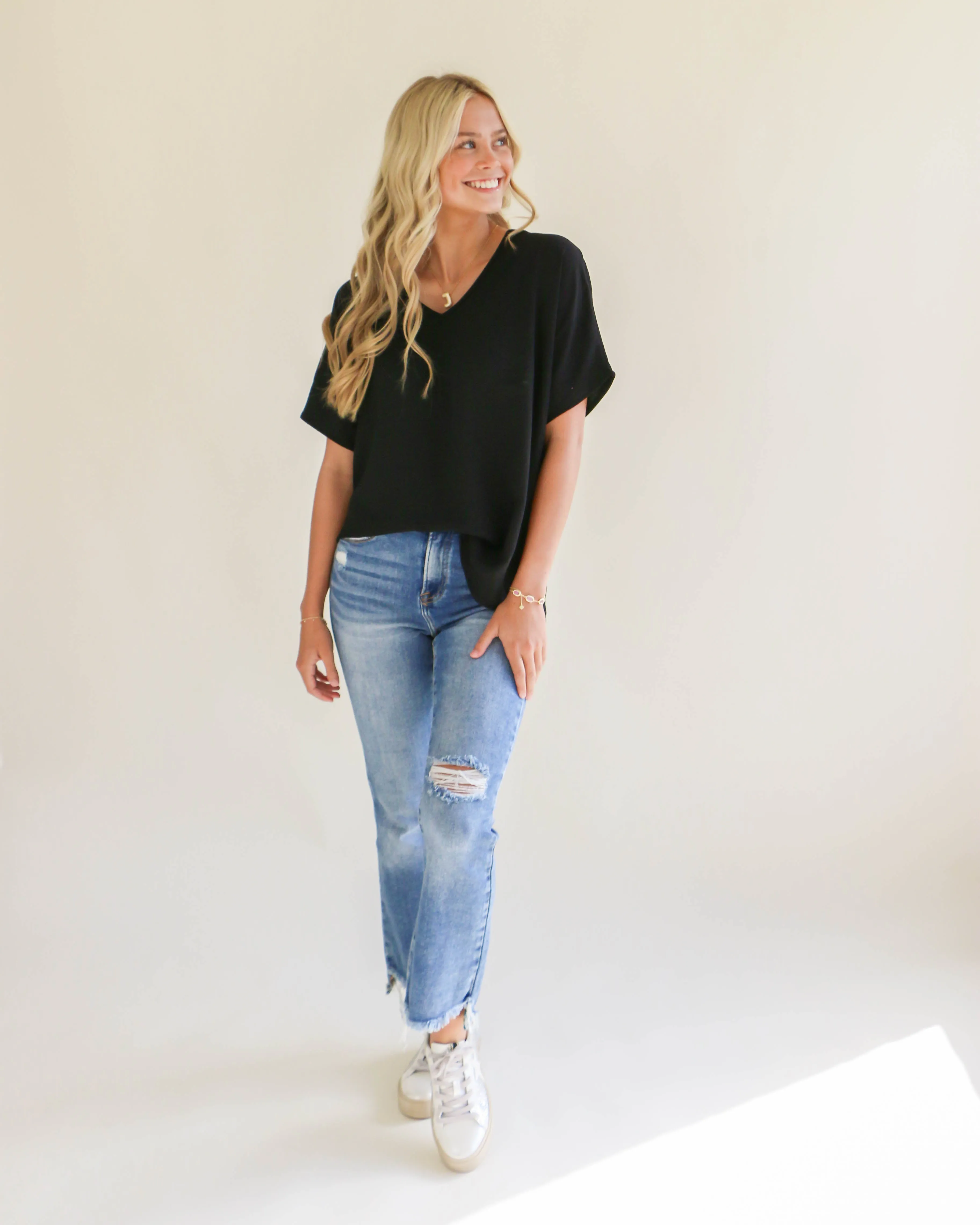 Easy Days Top in Black/Navy