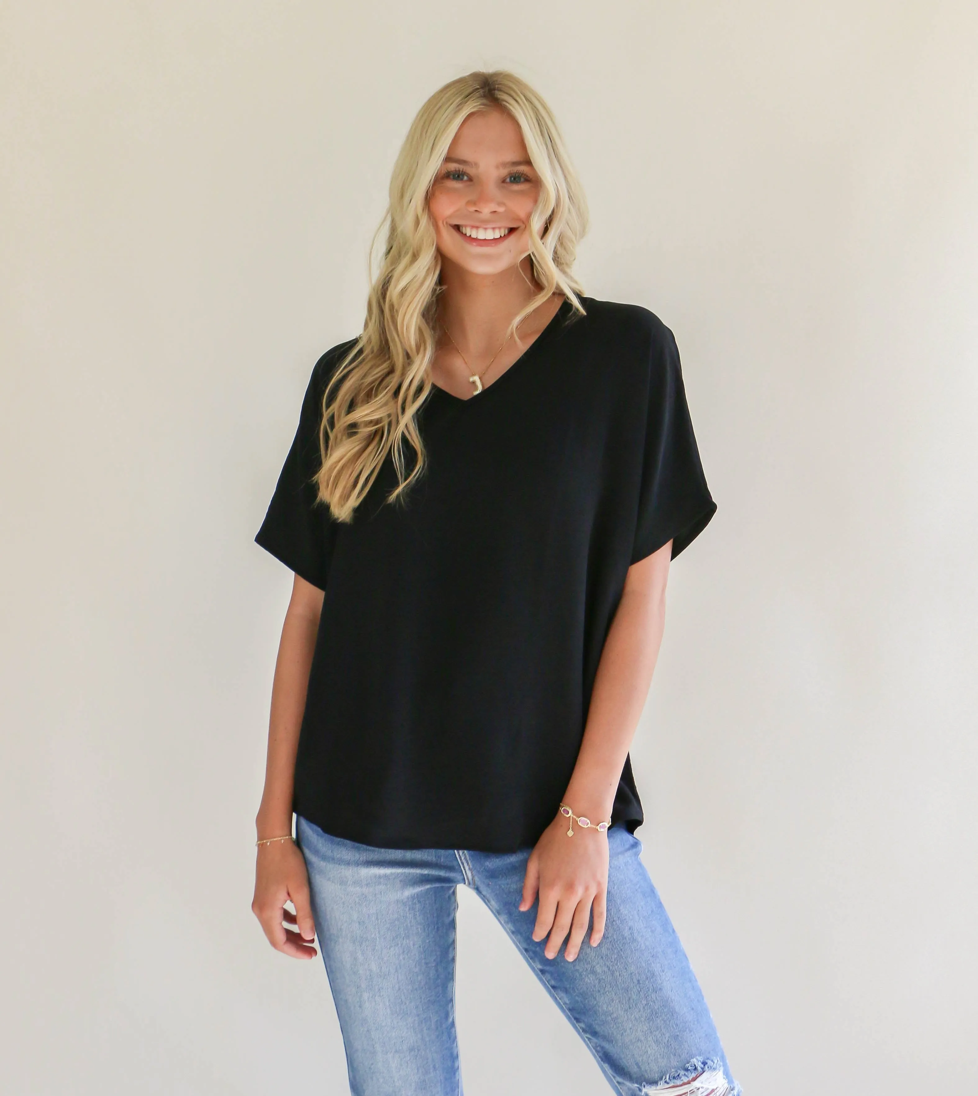 Easy Days Top in Black/Navy