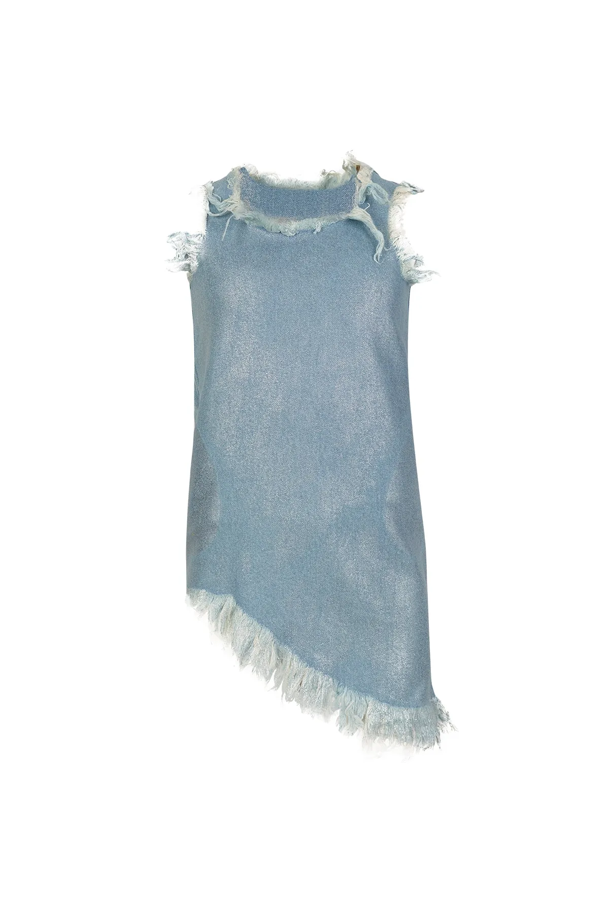 FOIL DENIM SLEEVELESS DRESS