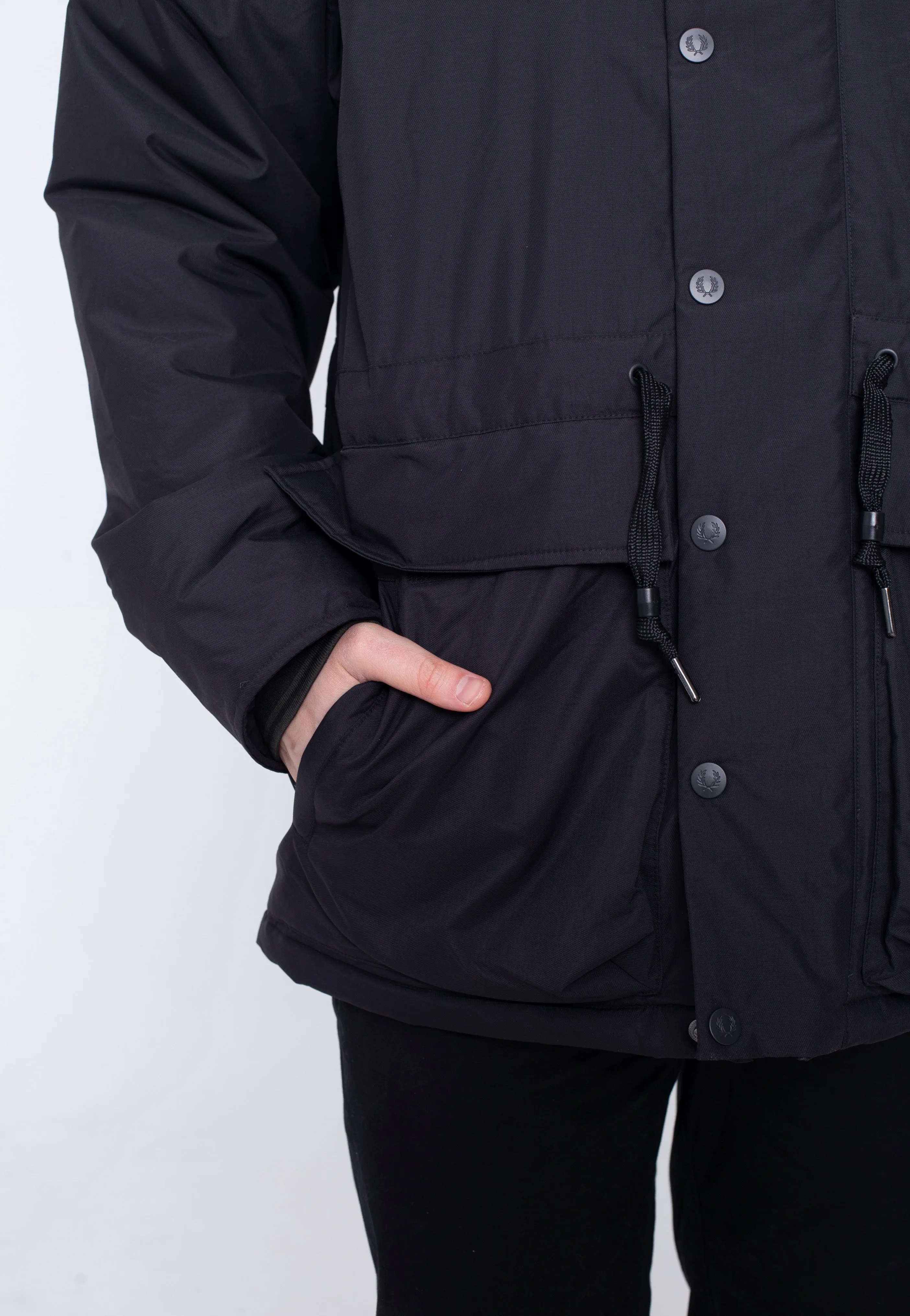 Fred Perry - Padded Zip Through Black/Black - Jacket