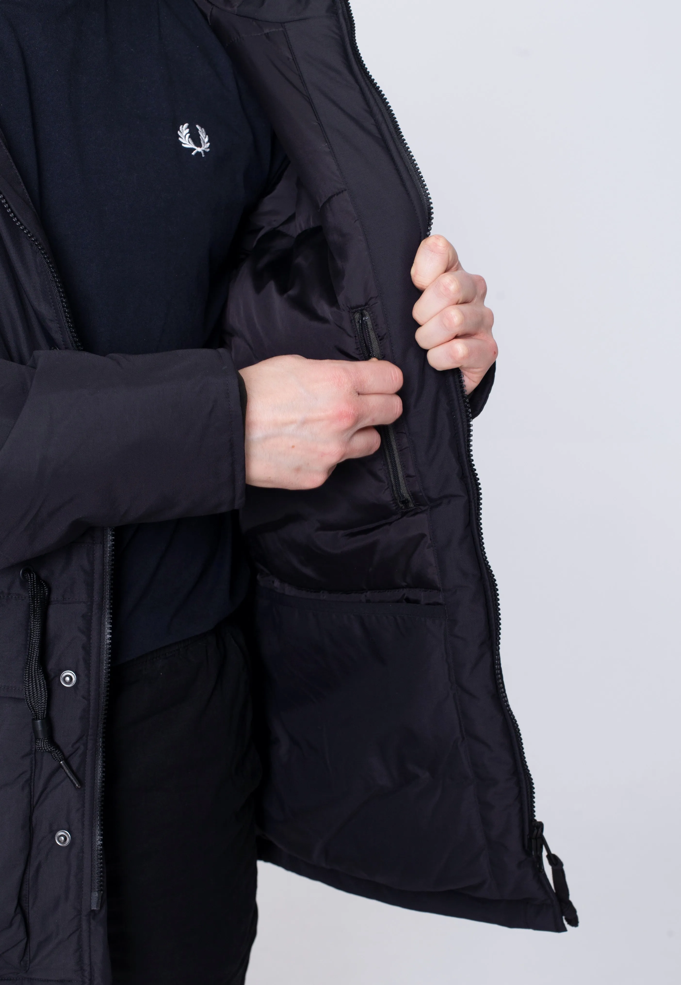 Fred Perry - Padded Zip Through Black/Black - Jacket