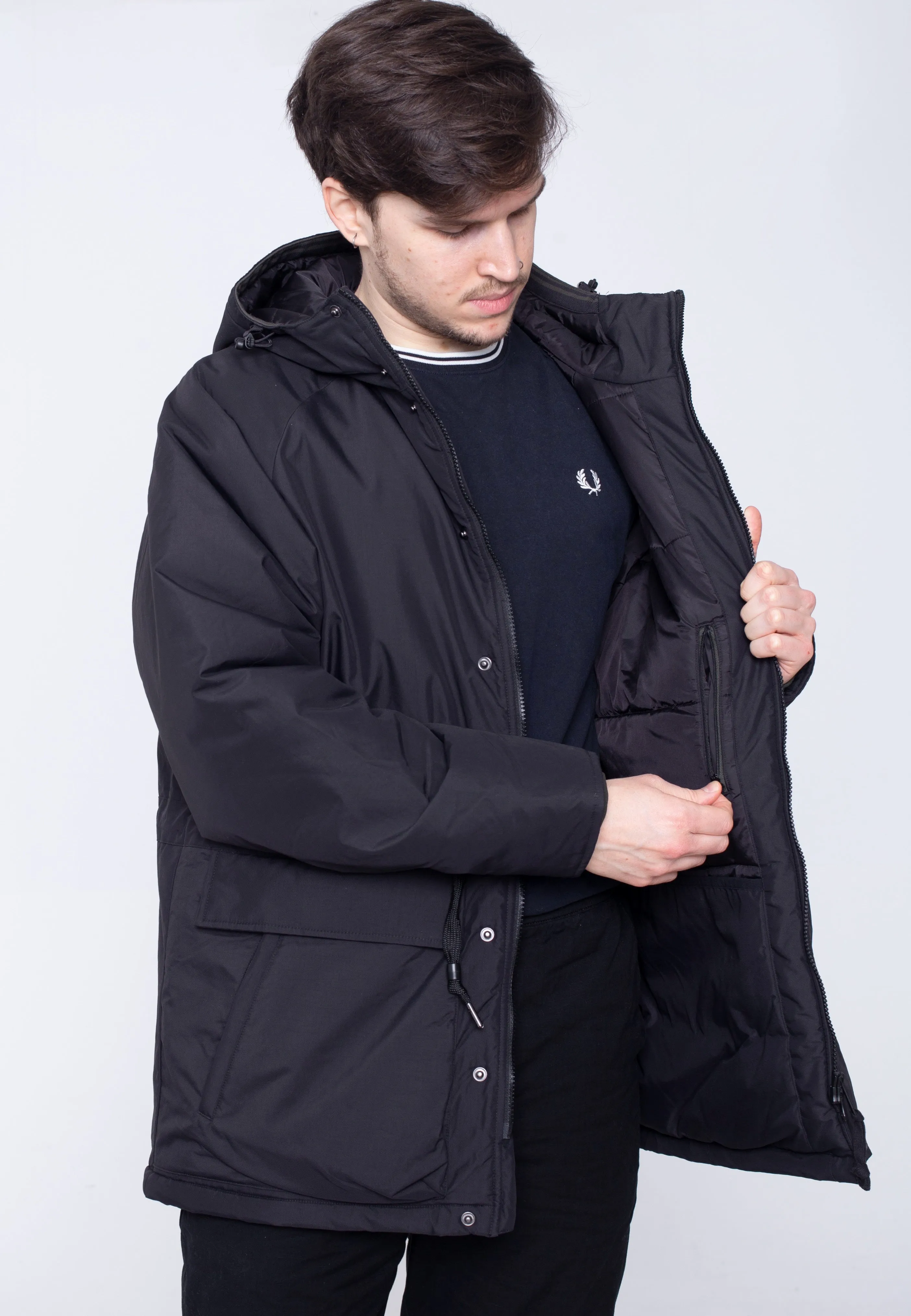 Fred Perry - Padded Zip Through Black/Black - Jacket