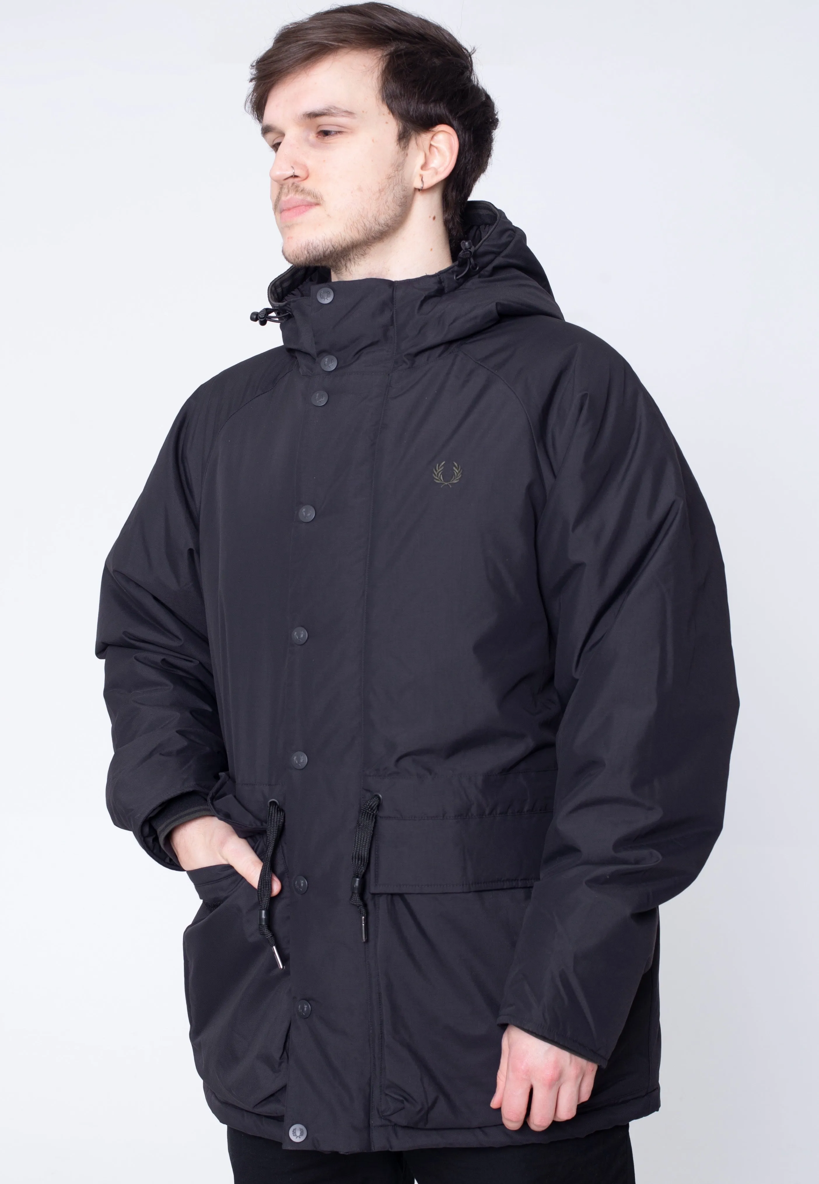 Fred Perry - Padded Zip Through Black/Black - Jacket