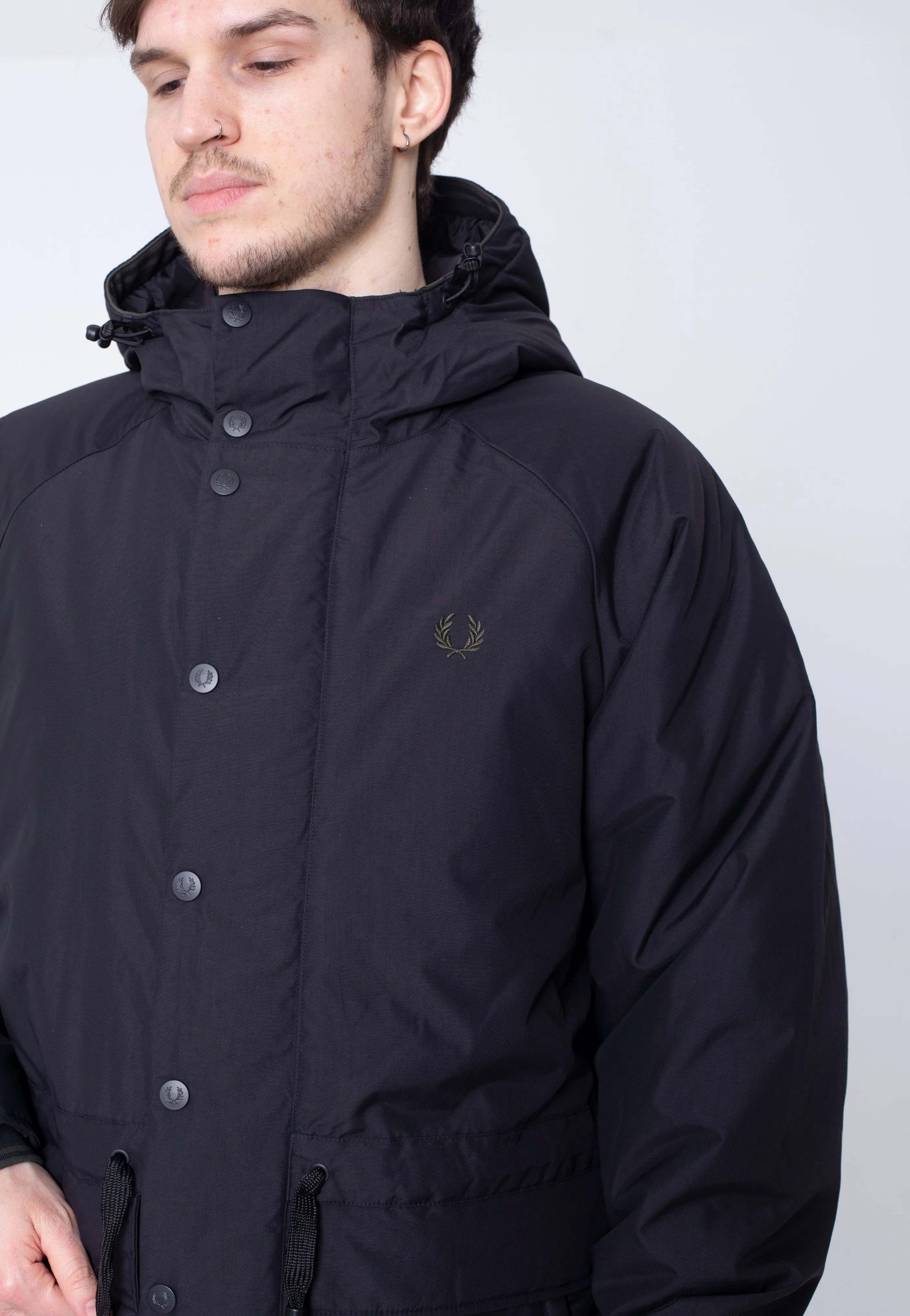 Fred Perry - Padded Zip Through Black/Black - Jacket