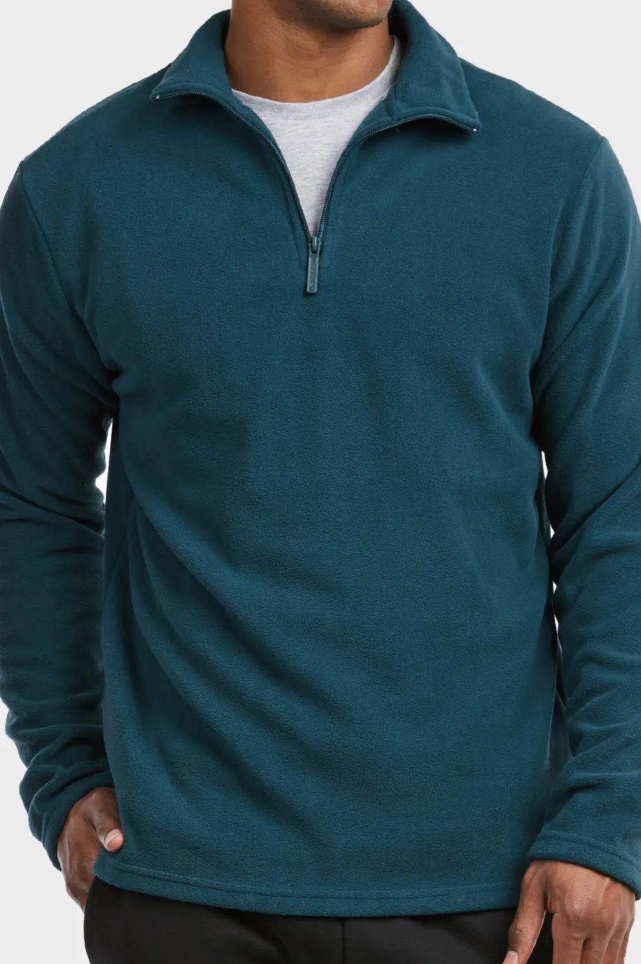 KNOCKER MEN'S POLAR FLEECE QUARTER PULLOVER (PF1000_TEAL)