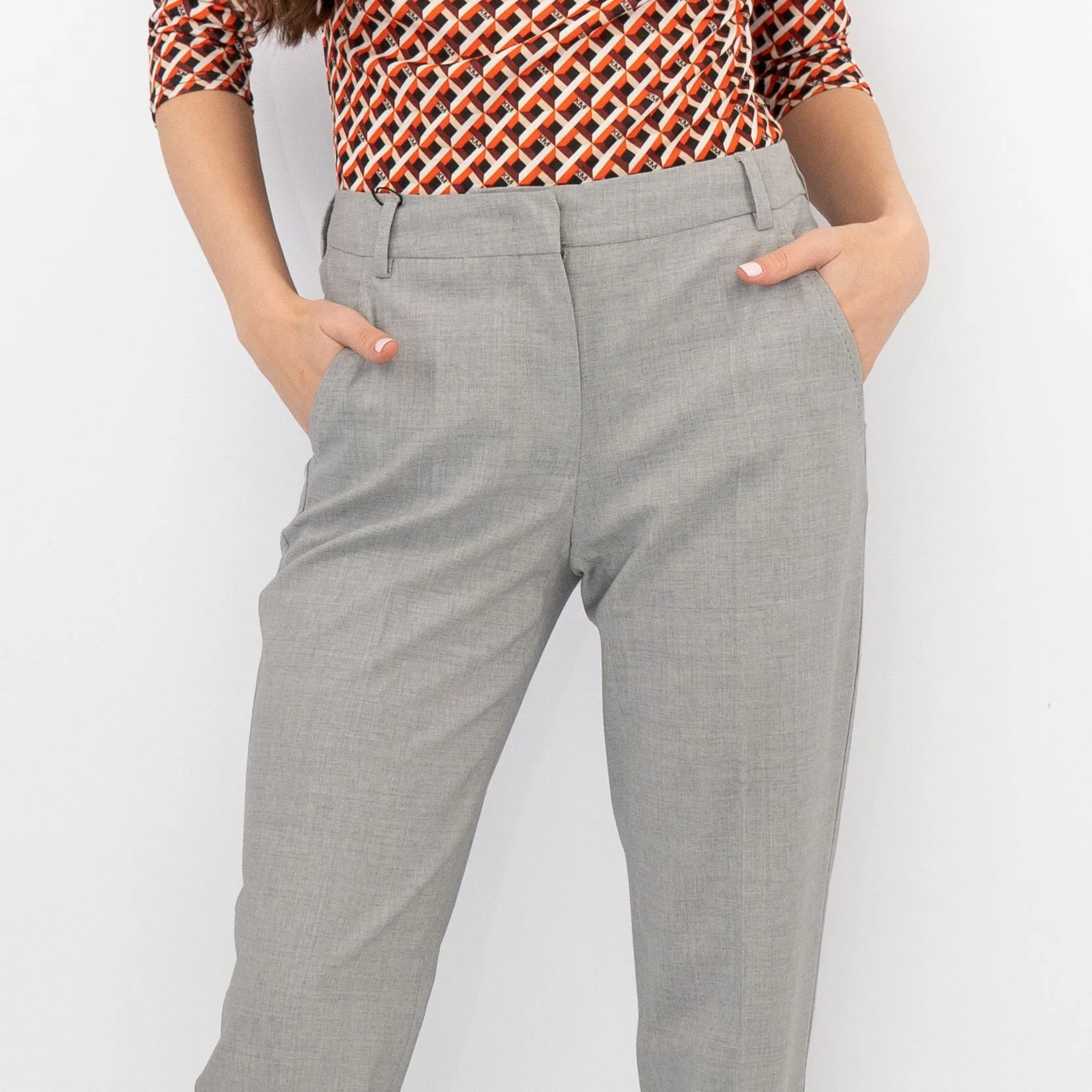 Max Mara Weekend Fazio Cotton Blend Cigarette Trousers