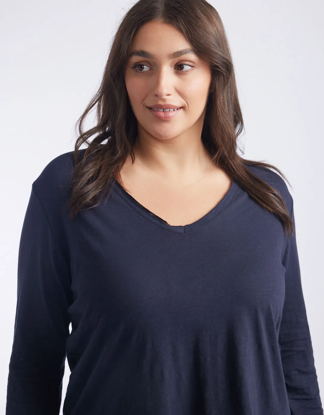 Original V-Neck Long Sleeve T-Shirt - Navy