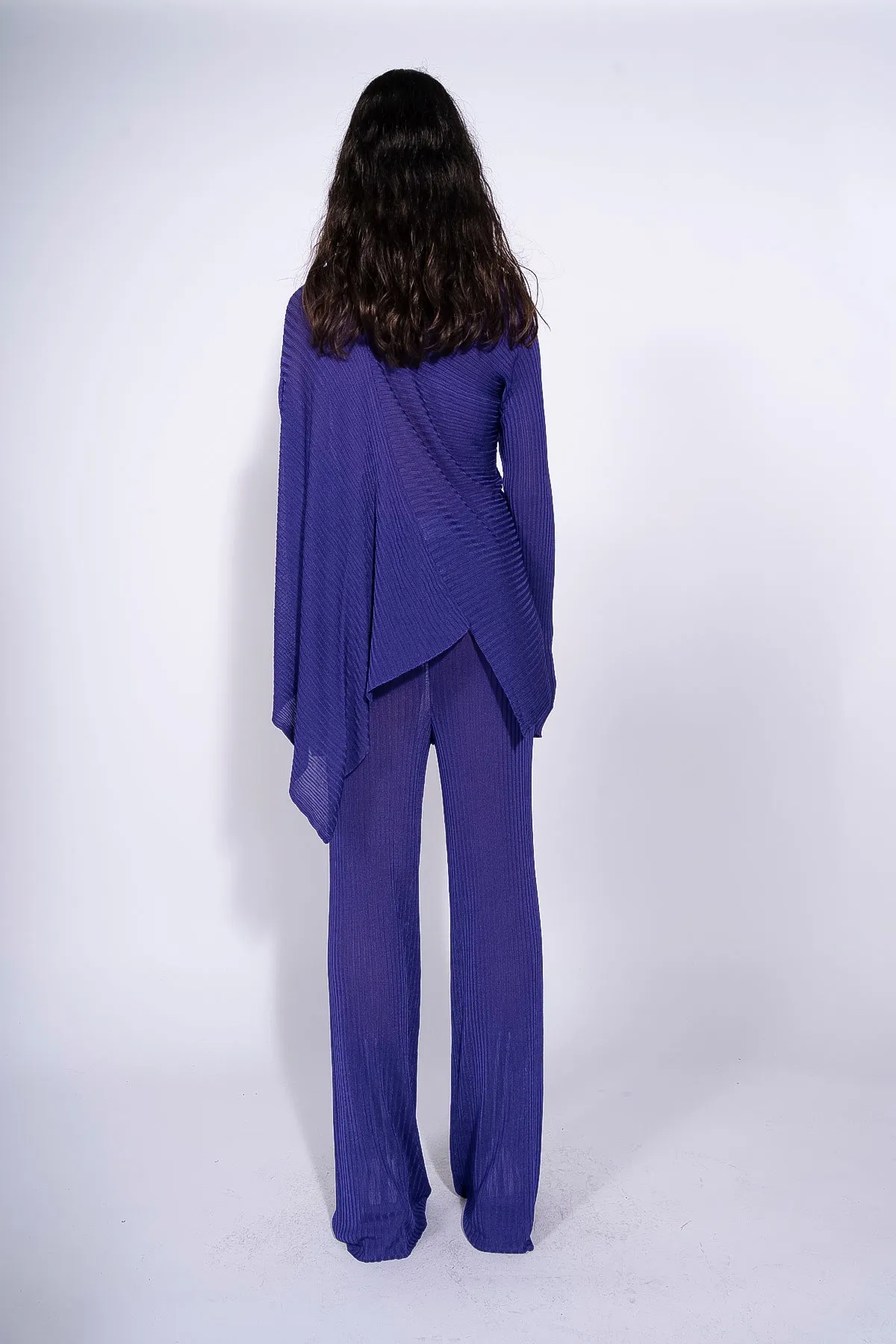 PURPLE DRAPED JUMPER IN LIGHTWEIGHT KNIT