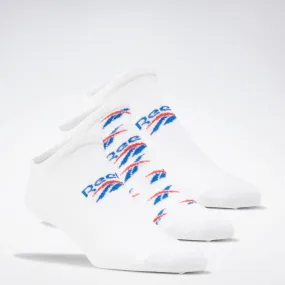 Reebok Apparel Men Classics Invisible Socks 3 Pairs WHITE/VECBLU/VECRED