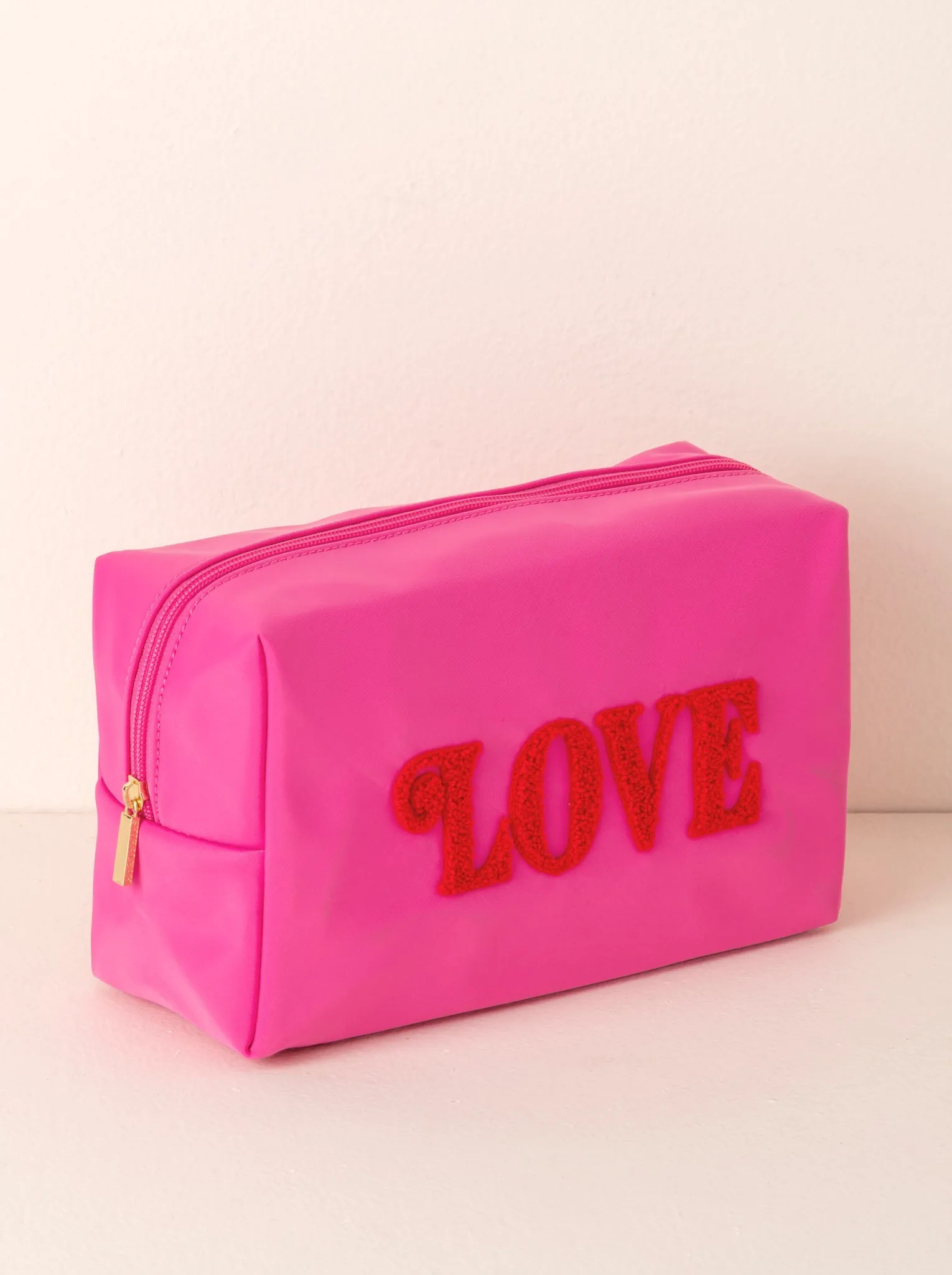 Shiraleah Cara "Love" Large Cosmetic Pouch, Pink