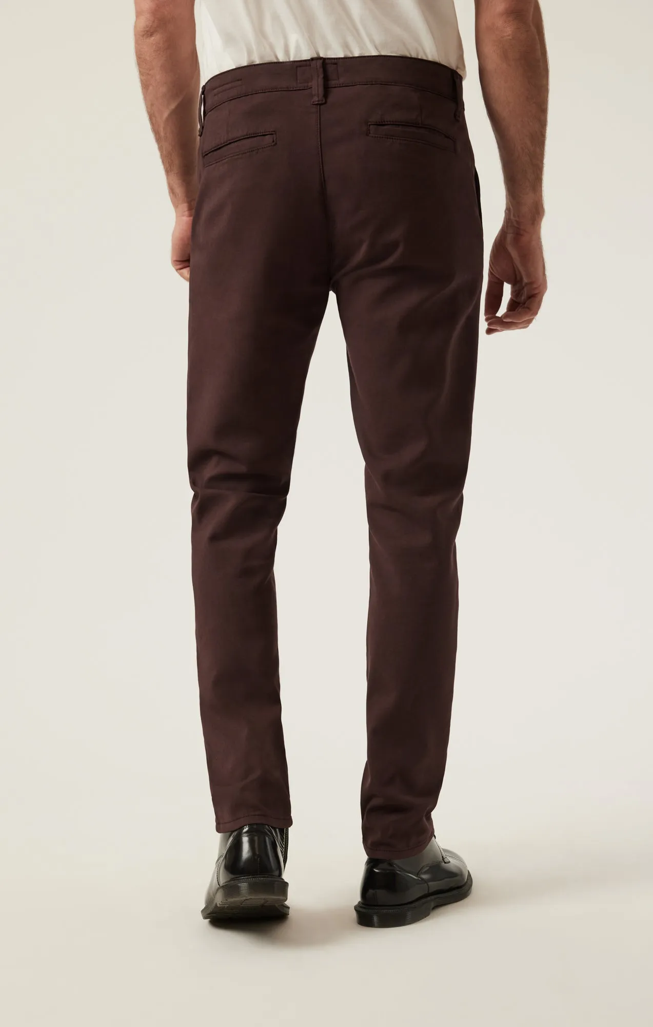 Verona Slim Leg Chino Pants in Burgundy High Flyer