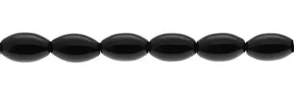 Wholesale Black Color Agate Bead Oval Shape Smooth Gemstones 6-12mm