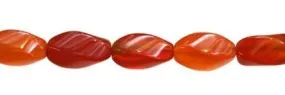 Wholesale Red Agate Natural Color Twist Shape Gemstones 8x18mm